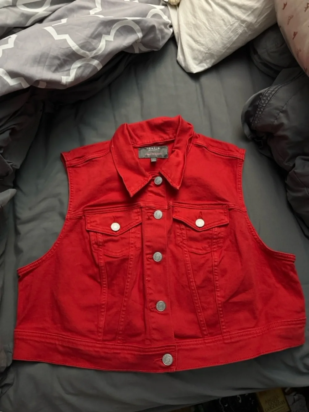 torrid Bold Red Denim Vest - Picture 1 of 4